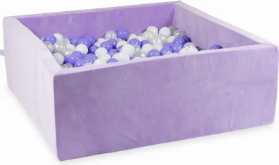 Image de Bassin de séchage 110x110x40 Velvet Soft Purple avec 600 balles : Blanc, nacre, bruyère