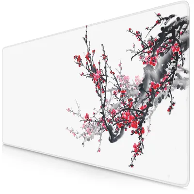 Imagen del producto de Alfombrilla para ratón Titanwolf Gaming XXL, 900 x 400 x 3 mm, base para escritorio, lavable, base antideslizante, velocidad y precisión, diseño Ink Sakura 2