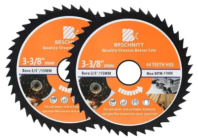 Image de Scie circulaire HSS, 85 mm, 44 dents, alésage de 15 mm, pour bois, métal et plastique (lot de 2)