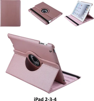 Produktbild von Book case Tablet Apple iPad 2-3-4 Rotatable Rose Gold for iPad 2-3-4 2 Viewing Positions