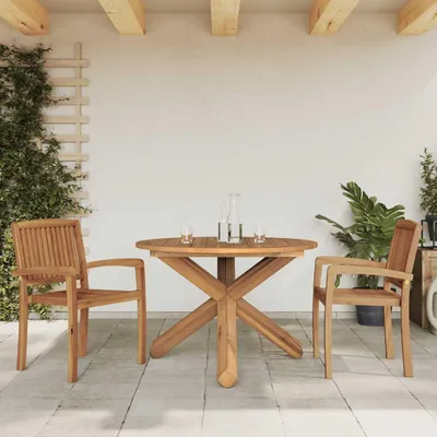 Zdjęcie produktu dla vidaXL Stół ogrodowy Ø109x74 cm z litego drewna tekowego