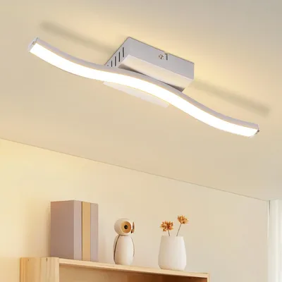 Produktbild von ZMH Deckenleuchten LED Deckenlampe 6W Wellen Schlafzimmerlampe 3000K Warmweiß Deckenbeleuchtung für Küchen Wohnzimmer Schlafzimmer Siber