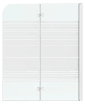 Produktbild von Badewannenaufsatz 115×140 cm, 3-tlg. Faltwand, Weiß, Aluminium, ESG