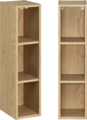 Produktbild von Badezimmer Hängeregal mit 20 cm Breite in Eiche, 3 offene Fächer - DURANGO-56