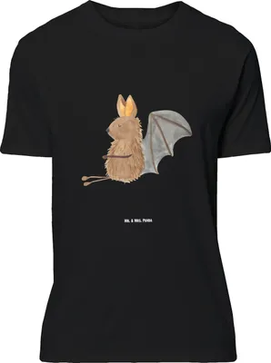 Produktbild von Mr. & Mrs. Panda Größe L T-Shirt Fledermaus Sitzen - Schwarz - Geschenk, Lustige Sprüche, Entspannen, Tshirt, Shirt, mit Spruch, Fledermäuse, Motivation