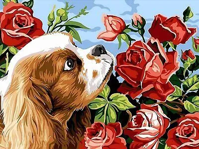 Produktbild von 40x30 cm Diamanten Malerei Zum Selbermachen DIY Diamond Painting Hund