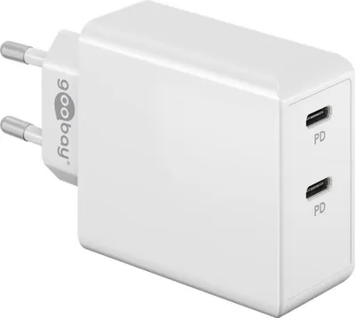 Image de Goobay 61758 chargeur pour appareils mobiles Appareil photo numérique, Ecouteurs, Téléphone portable, Smartwatch, Tablette Blanc AC Chargement rapide Intérieur