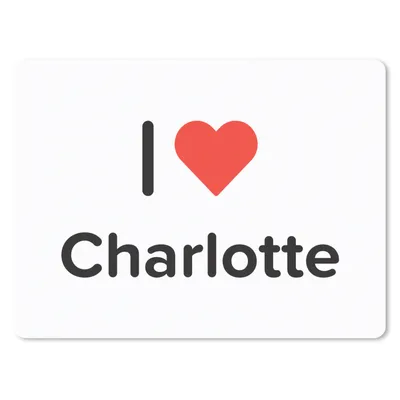 Produktbild von MuchoWow® Mauspad Mousepad Ich liebe - Charlotte - Mädchen 40x30 cm - Mousepads - Maus Mat - Pad - Mausunterlage - Anti Rutsch