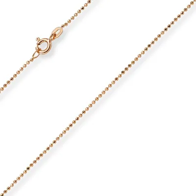 Produktbild von 1mm Kugelkette diamantiert Kette Goldkette Halskette aus 750 Gold Rotgold, 40cm