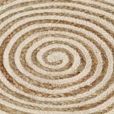 Produktbild von Handgefertigter weißer Juteteppich, 150 cm