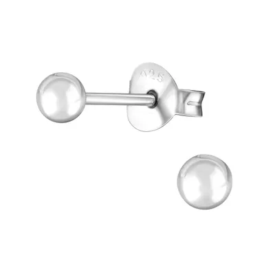 Produktbild von Ball Ohrstecker: Kugel Ohrringe Silber 925 3 mm