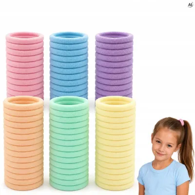 Haargummis für Mädchen 100er Set – Bunte Elastische Haargummis für Kinder – Haaraccessoires