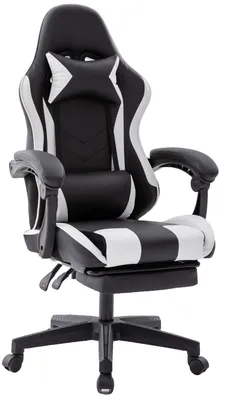 Produktbild von Delman Bürostuhl Gaming Stuhl Gaming Sessel Ergonomischer Gamer Stuhl mit Fußstütze Kopfstütze Gaming Chair 0060WT