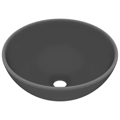 Immagine prodotto di vidaXL Lavabo rotondo grigio scuro opaco 32,5x14 cm in Vetroceramica