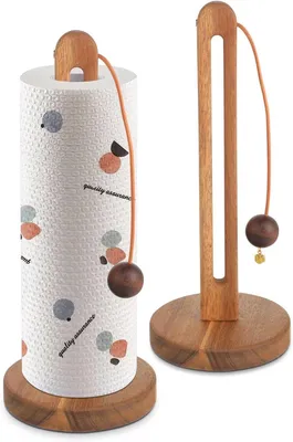 Holz Küchenrollenhalter mit Antirutschdesign für Standard- und Großrollen