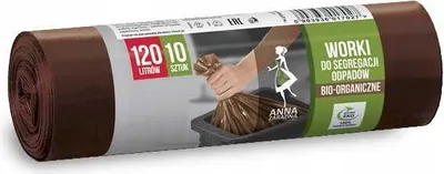 Obrázok produktu pre AZ vrece na triedenie organického odpadu 120L 10 kusov hnedé