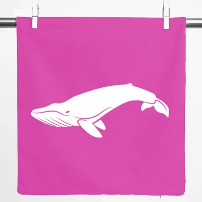 Produktbild von Huuraa Kissenbezug Wal Silhouette 40x40cm Fuchsia Baumwolle Dekokissenbezug Geschenkidee