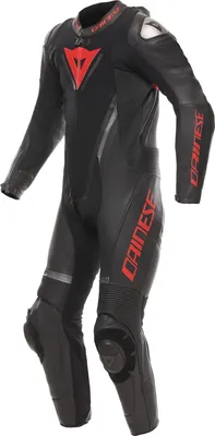 Zdjęcie produktu dla Dainese Demon Sprint perforowany 1-częściowy kombinezon motocyklowy ze skóry, czarny/czarny/czerwony, 46