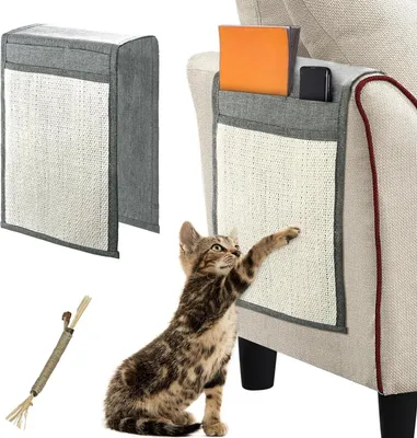 Produktbild von Katzen Kratzmatte, Couch Katzenkratzmatte mit 2 Fächern Katzen kratzmöbel Kratzschutz Sofa, Sisal Kratzteppich 29 x 110cm für Katze