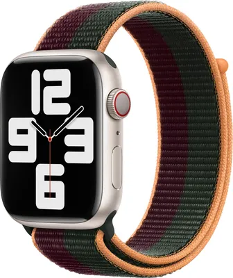 Image de Bracelet Apple Sport Loop pour Apple Watch | 38/40/41/42 mm - Dark Cherry/Forest Green