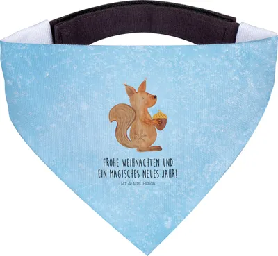 Produktbild von Mr. & Mrs. Panda Hund Halstuch Eichhörnchen Weihnachtszeit - Eisblau - Geschenk, Hunde-Halstuch, Hundehalstuch, Weihnachtsmotiv, Weihnachten, Vogel, Frohe, Hunde