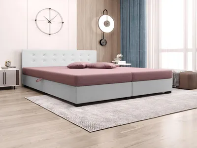 Produktbild von Doppelbett 160x200 AJKA DOUBLE 1 - rosa/weiß