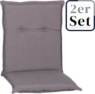 Produktbild von 2er Set Niedriglehner Auflage Tanana, Motiv - Uni, grau, 98x46x8cm