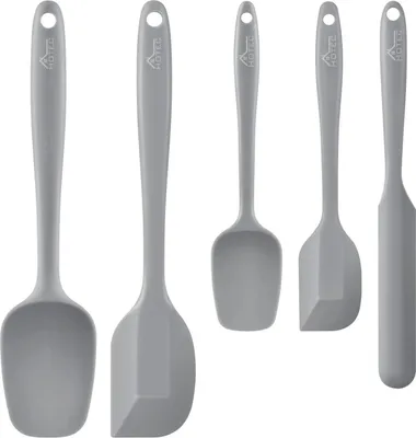 Image de HOTEC Set de spatules en caoutchouc silicone, haute résistance à la chaleur, revêtement anti-adhésif, lavable au lave-vaisselle, sans BPA