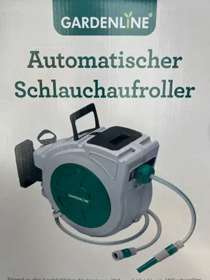 Produktbild von GARDENLINE Automatischer Schlauchaufroller Schlauchtrommel mit Wandhalterung Schlauch