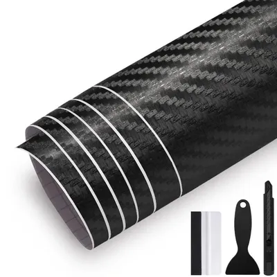 Produktbild von 3D Carbon Folie Autofolie Blasenfrei mit Luftkanälen 50cm x 150cm