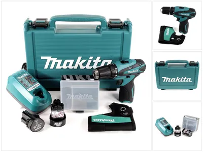 Zdjęcie produktu dla Makita DF330DWE, Wiertarka pistoletowa, Zamek centralny, 1 cm, 2,1 cm, 1 cm, 0,8 mm