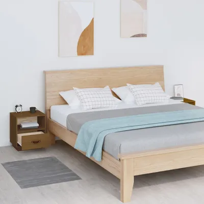 Produktbild von vidaXL Nachttische 2 Stk. Honigbraun 40x34x45 cm Massivholz Kiefer
