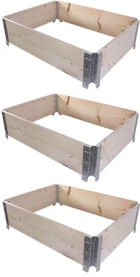 Produktbild von Palletrahmen für Hohe Blumenbeete 80 x 60 cm (Set von 3)