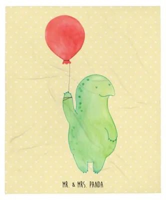 Produktbild von Mr. & Mrs. Panda Bettdecke Schildkröte Luftballon - Gelb Pastell - Geschenk, Jahrmarkt, Ballon, Plaid, Sofadecke, Motivation, Decke, Tagesdecke, Schildkröten