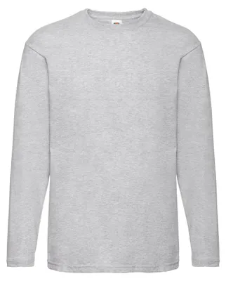 Image de Fruit of the Loom - T-shirt « Valueweight » pour hommes/femmes, manches longues, LT1954 (M) (gris chiné)