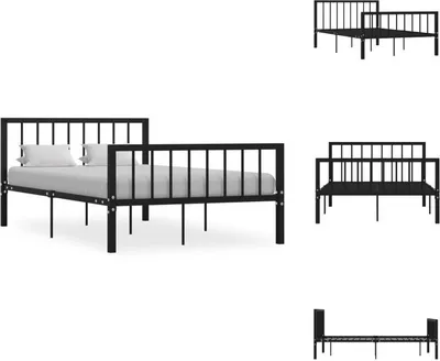 Produktbild von vidaXL Bettgestell Schwarz Metall 120x200 cm -  Betten & Bettgestelle