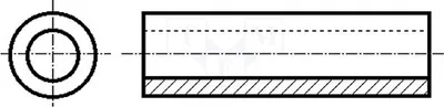 Produktbild von 10x Distanzmuffe ØAußen: 6,3mm Distanzhülsen aus Kuntoff linsenförmig L: 12mm