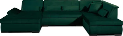 Image de Lisa Design Vermont - canapé panoramique d'angle droit - 7 places - XXL - en velours , Vert