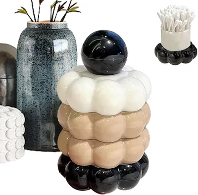 Image de Support pour boules de coton et cotons-tiges, distributeur pour cure-dents et brossettes dentaires
