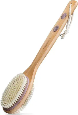 Produktbild von Famanu Duschbürste mit langem Griff - Doppelseitiger Rücken-Exfoliator