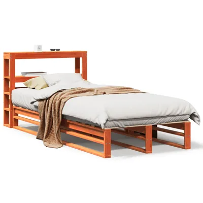 Produktbild von vidaXL Massivholzbett ohne Matratze Wachsbraun 100x200 Kiefernholz