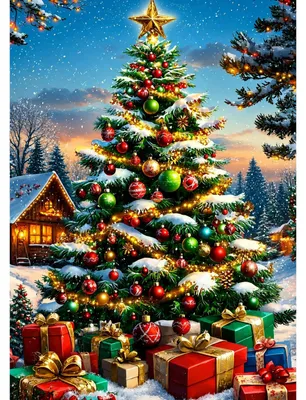 Diamond Painting Weihnachtsbaum 30x40 cm DIY-Bastelset