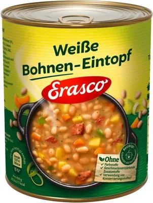 Zdjęcie produktu dla Erasco 148395006 Gulasz z białej fasoli Erasco 800,0 g