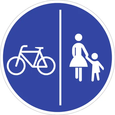 Produktbild von Verkehrsschild VZ241-30, Getrennter Rad- und Gehweg, Radweg links, Alu, RA2, ...