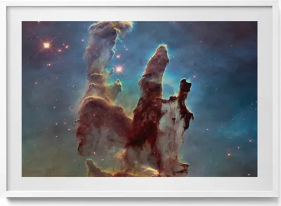 Produktbild von NASA-Foto Kosmos– Wandbild mit Rahmen – Gerahmtes Bild  – Wanddekoration – 100x70 cm –  Weiß Rahmen