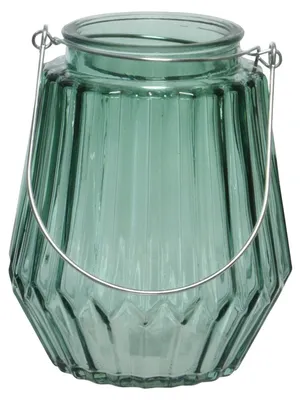 Produktbild von Decoris Teelichthalter - Glas - seegrun - 11 x 13 cm