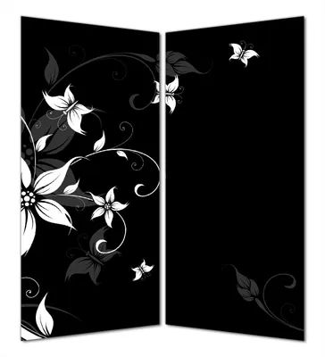 Produktbild von Wallario selbstklebende Duschrückwand 180 x 200 cm mit Motiv Blumenranke in Schwarz-Weiß - Wandverkleidung mit Hochglanzlaminat in Glasoptik