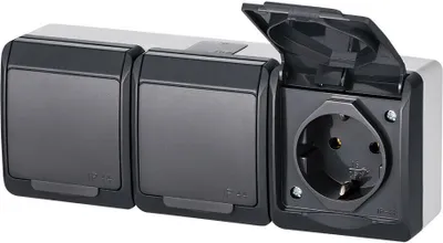 Produktbild von IP44 Aufputz ANTRA Steckdose 3-fach 0326-07
