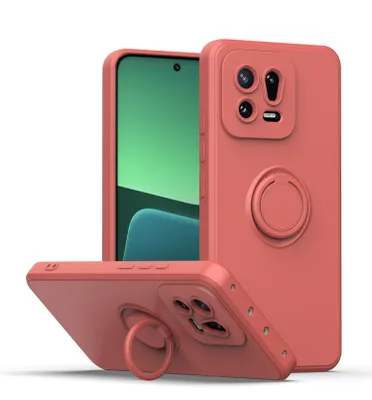 Obrázek produktu pro Xiaomi 13 Pouzdro, s prstencovým držákem a stojánkem, odolné proti poškrábání, měkký silikon pouzdro pro Xiaomi 13 Bordó
