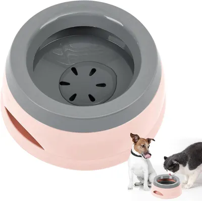 Imagen del producto de Comedero de plástico, 750 ml, antidesbordante, portátil, para perros y gatos